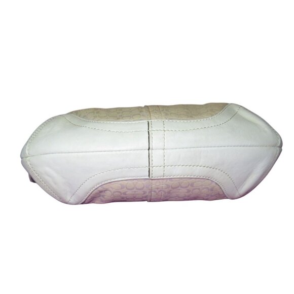 Coach 2003 Cream & White Canvas and Leather Signature Demi Baguette Shoulder Bag - Picture 5 of 12